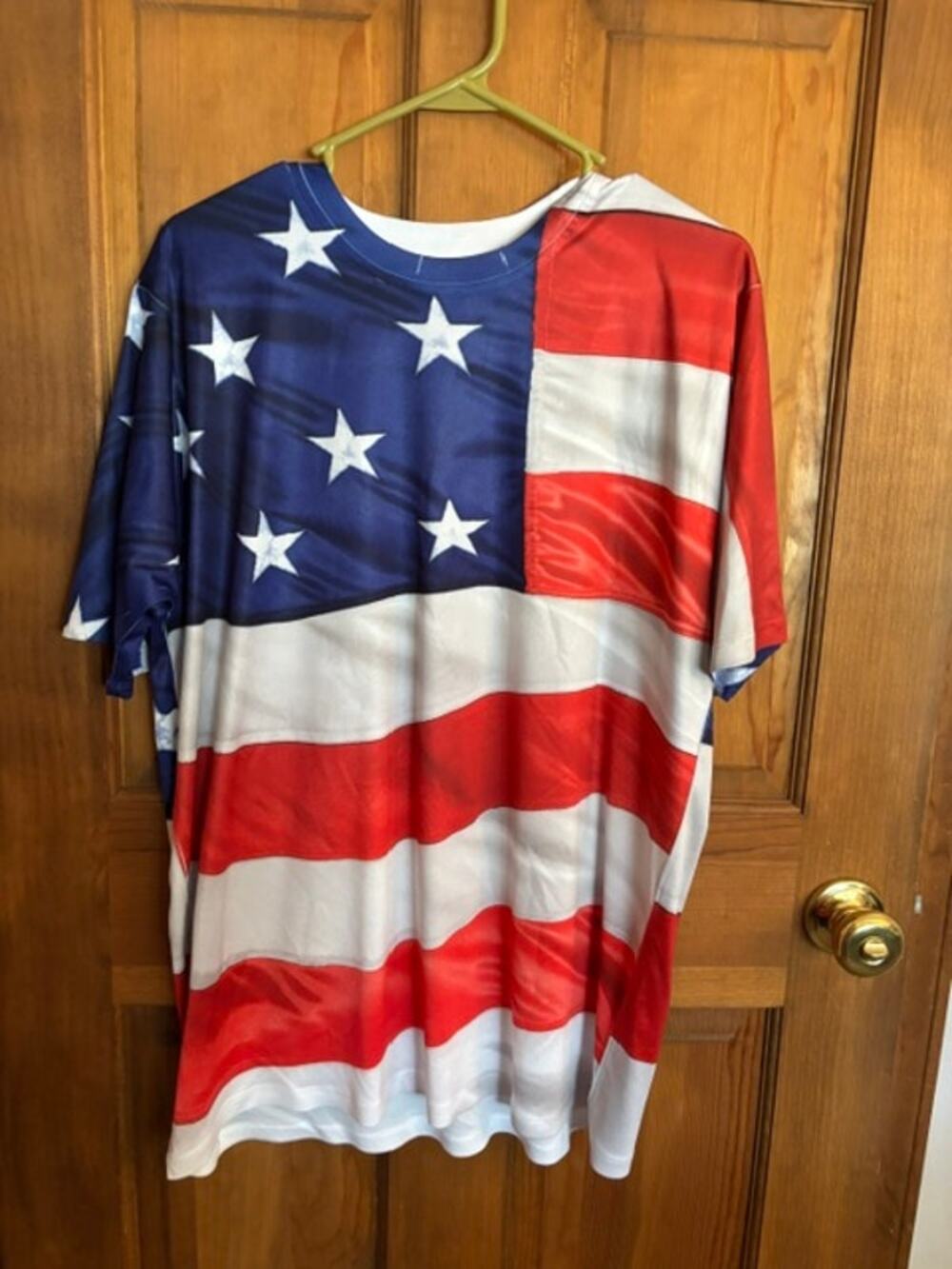 Men’s Get A Life Patriotic Flag Tee Size XL 100% Polyester